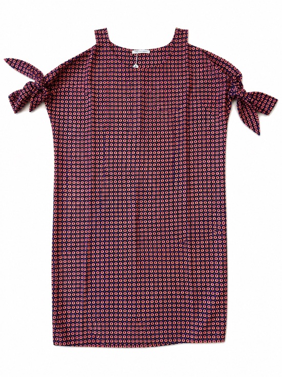 Fresha Dresses & Skirts - Fresha London Cold Shoulder Tie Sleeve Geometric European Shift Dress NWT Small